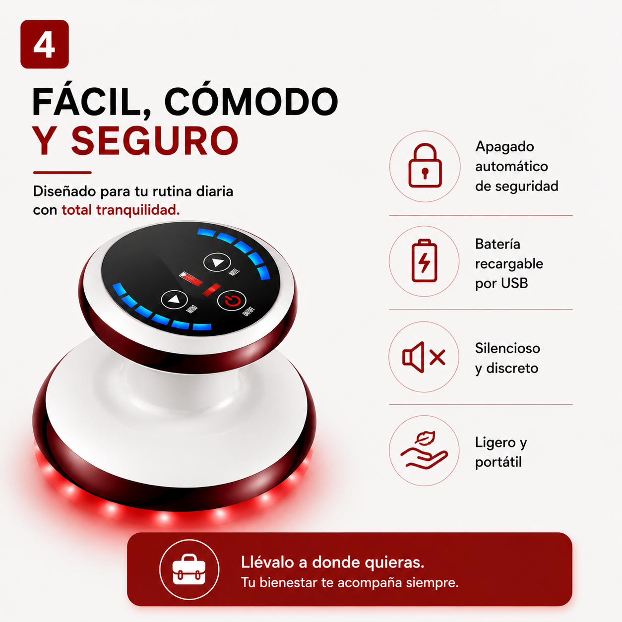 Masajeador Anticelulitis con luz roja